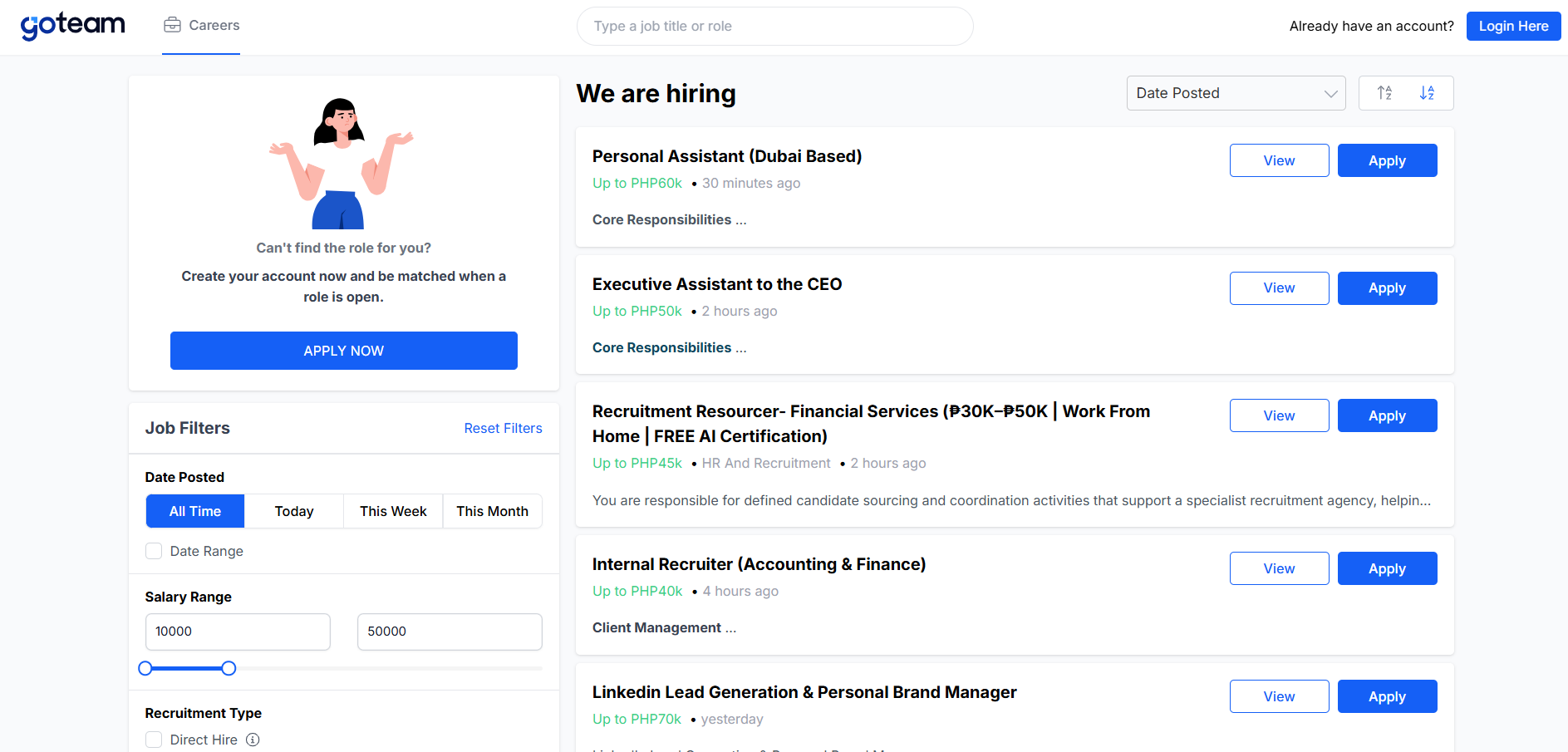 GoTeam Job Portal Enhancement