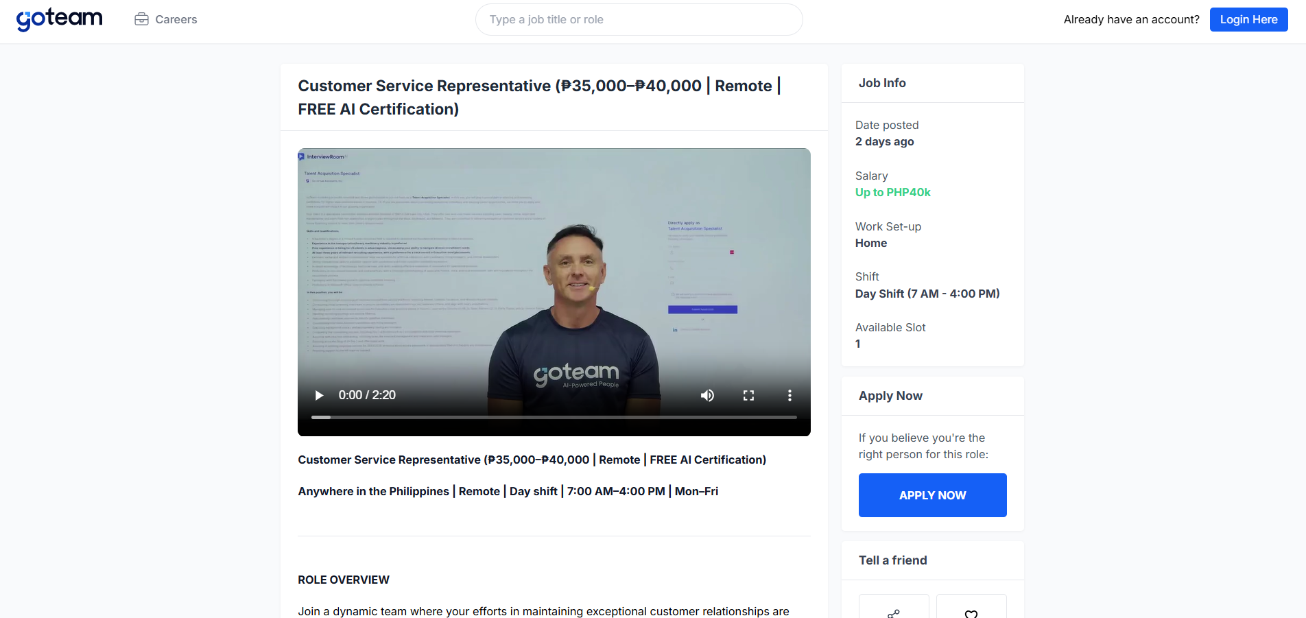 GoTeam Job Portal Enhancement 2 of 2